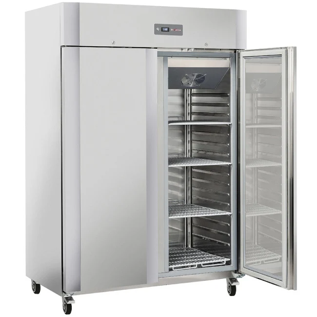 Gefrierschrank-Schrank 1200 Liter 2 Türen GN 2/1, auf Rädern, 2 mit Bremsen