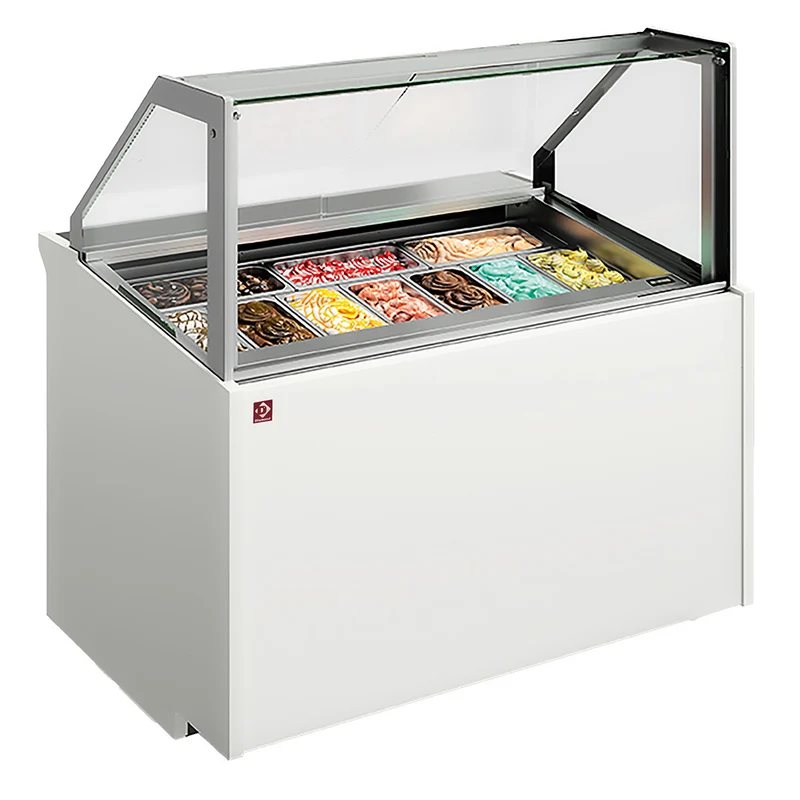 Eistheke für 13 x 5-Liter-Behälter , Professionelle Speiseeisvitrine, LAVA17-V14