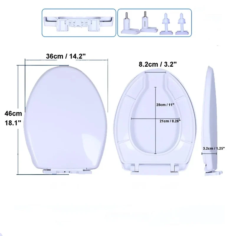 Round White Soft Close Toilet Seat Quick Release Hinges Open Front Style Fits Standard Toilets No Sweat Installation Wrench Included Smooth Glide Action Top Tier Bathroom Refresh