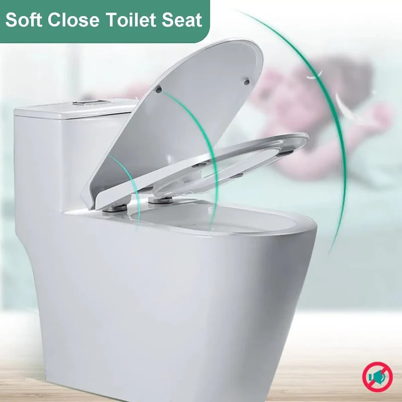 Round White Soft Close Toilet Seat Quick Release Hinges Open Front Style Fits Standard Toilets No Sweat Installation Wrench Included Smooth Glide Action Top Tier Bathroom Refresh