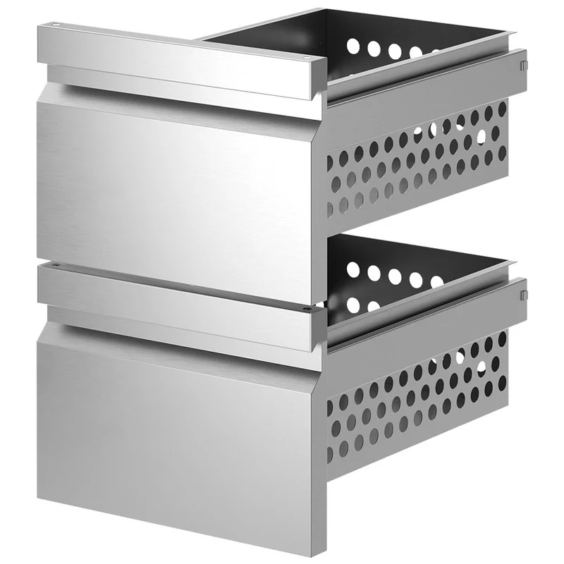 Edelstahl Schubladenblock mit 2 Zügen für GN 1/1, K12P/PL1