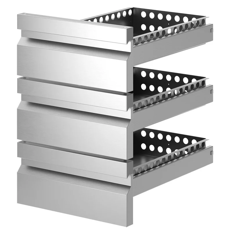 Schubladenelement Edelstahl mit 3 Auszügen für GN 1/1, K13P/PL2