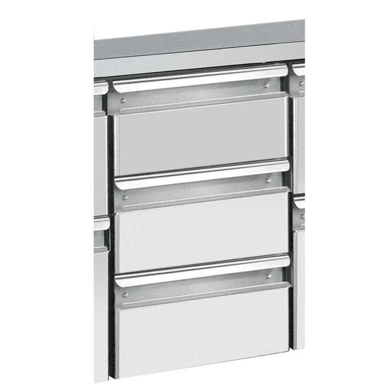 3er-Schubladenmodul aus Edelstahl für GN 1/1 Behälter, K1/3-H