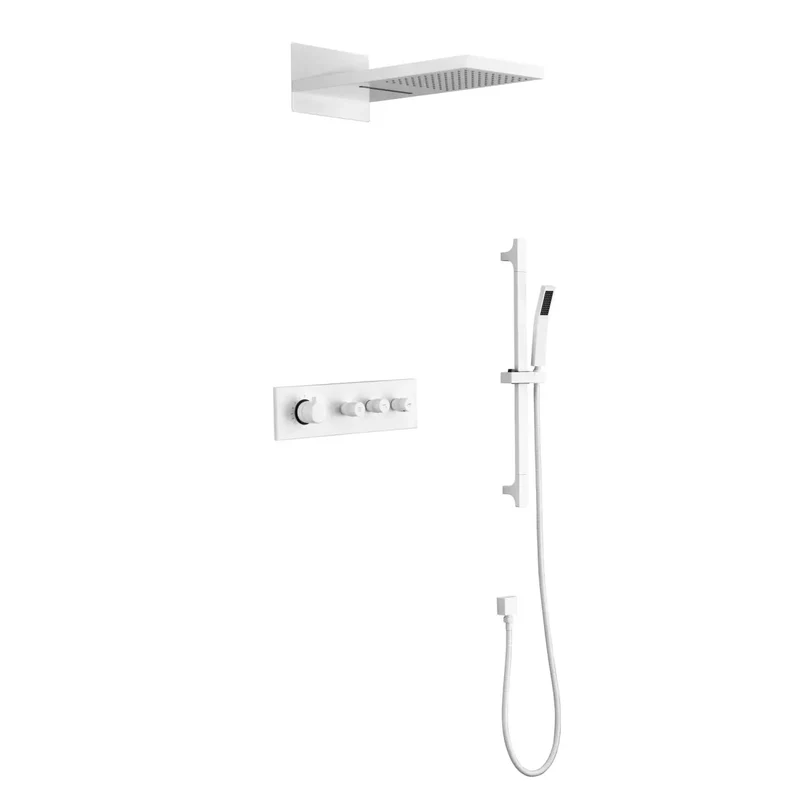 Real Deal Wall Mounted Waterfall Shower System With Adjustable Slide Bar Hand Sprayer And Smooth Self Cleaning Silicone Nozzles Solid Brass Build Zero Hassle Clog Free Rainfall Upgrade For Your Bath