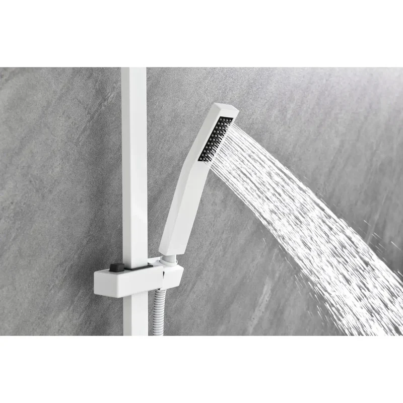 Real Deal Wall Mounted Waterfall Shower System With Adjustable Slide Bar Hand Sprayer And Smooth Self Cleaning Silicone Nozzles Solid Brass Build Zero Hassle Clog Free Rainfall Upgrade For Your Bath