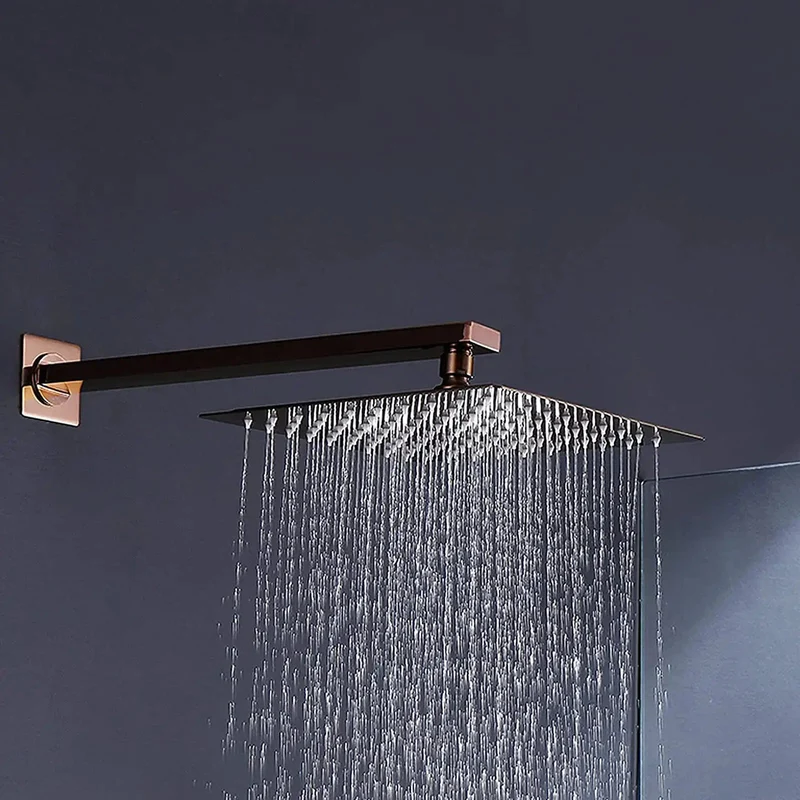 10 Inch Ultra Thin Rose Gold Shower Set With Heavy Duty High Pressure Rain Head And Handheld Sprayer Luxury Solid Brass Bathroom Mixer For An Insane Home Glow Up And Flawless Aesthetic