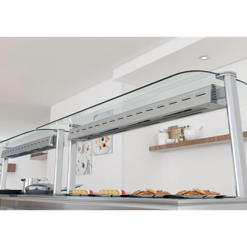 Hustenschutz gebogen für 3x GN 1/1 , Thekenaufsatz 100 cm, IN/VPH12
