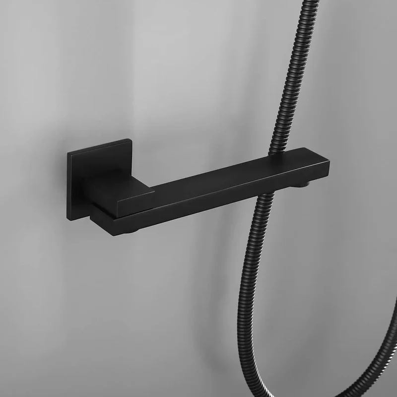 Top Shelf Heavy Duty Brass Shower System 16 Inch Square Rainfall Mixer Head With Self Cleaning Silicone Nozzles Smooth Water Flow For A No Nonsense Bathroom Upgrade