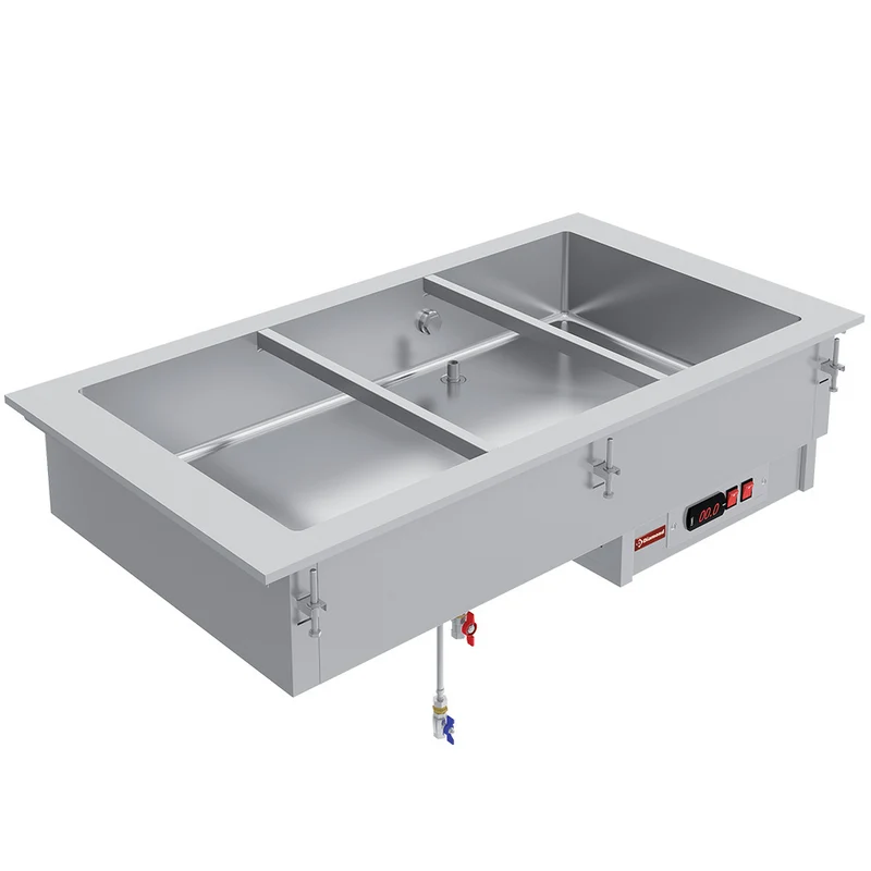 Bain-Marie Einbaugerät 2x GN 1/1, nassbeheizt, IN/BX08-P