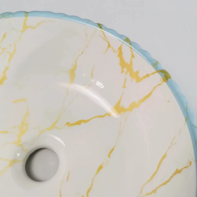 Super Chic Modern Ceramic Vessel Sink For Above Counter Bathroom Vanity Featuring Round Art Basin Shape And High Gloss Glazed Finish For A Total Game Changer Home Spa Upgrade