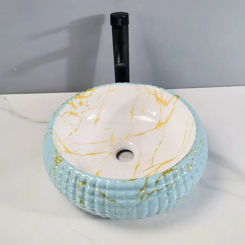Super Chic Modern Ceramic Vessel Sink For Above Counter Bathroom Vanity Featuring Round Art Basin Shape And High Gloss Glazed Finish For A Total Game Changer Home Spa Upgrade