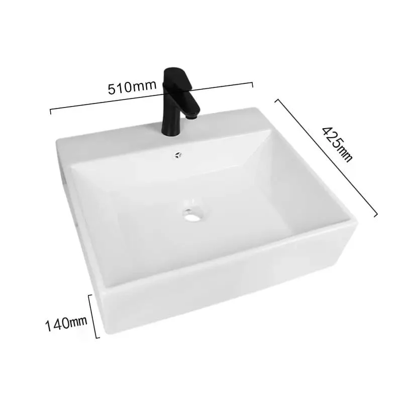 Cool Modern Square White Ceramic Vessel Sink For Bathroom Sturdy Countertop Washbasin Wall Mount Option Fresh Design Easy To Clean Durable Bowl Sink Chic Style Perfect For Small Spaces And Home Refresh Projects
