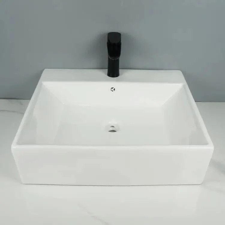 Cool Modern Square White Ceramic Vessel Sink For Bathroom Sturdy Countertop Washbasin Wall Mount Option Fresh Design Easy To Clean Durable Bowl Sink Chic Style Perfect For Small Spaces And Home Refresh Projects