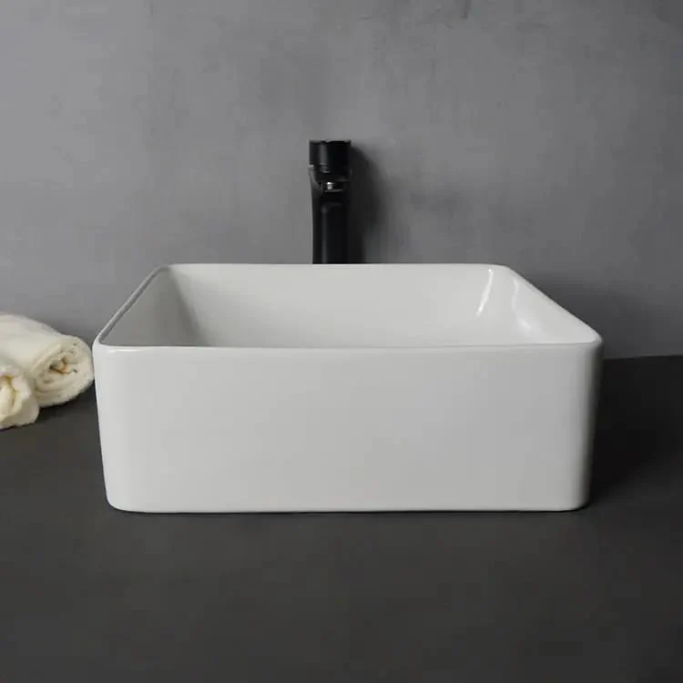 Premium Ceramic Vessel Sink For Bathroom And Bar Vanity Featuring A Hella Clean Square Design With Top Shelf Glazed Finish For A Totally Chic Modern Upgrade And Serious Home Vibe