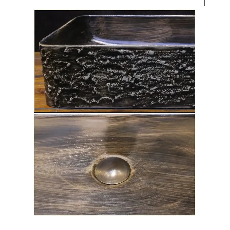 Straight Up Rectangular Premium Ceramic Vessel Sink For Countertop With Faucet Sleek Art Washbasin Heavy Duty Bathroom Basin Zero Hassle Luxury Essentials