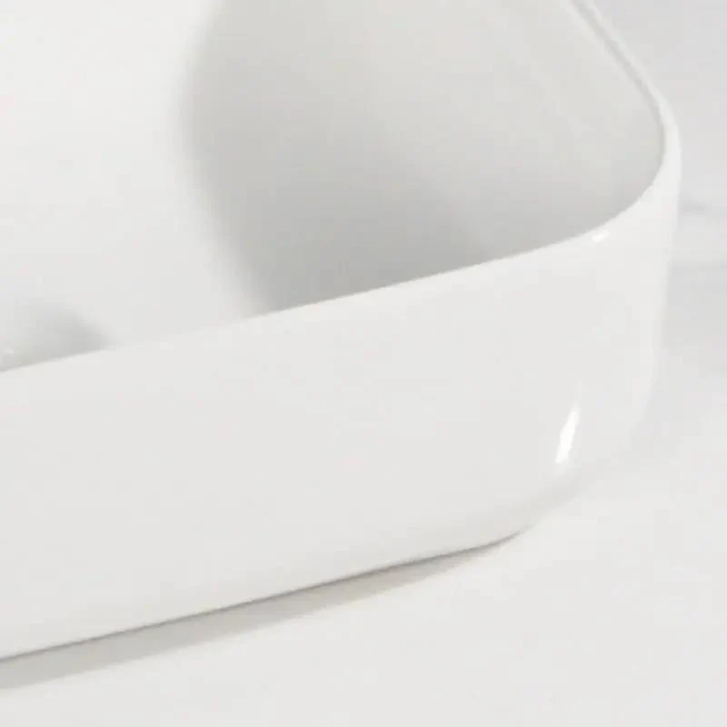 Top Tier Ceramic Vessel Sink Small Square Countertop Washbasin Slick White Bathroom Bowl Sink Game Changer Modern Design For Your Kitchen Or Fresh Bath Setup