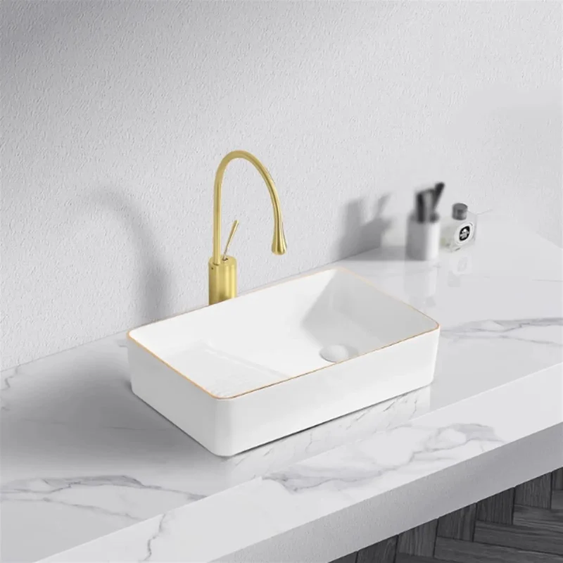 High Grade Ceramic Vessel Sink For Above Counter Installation With Side Drain Anti Overflow Design And Integrated Washboard Perfect For Tight Bathrooms Or Stylish Apartments Seeking A Real Glow Up