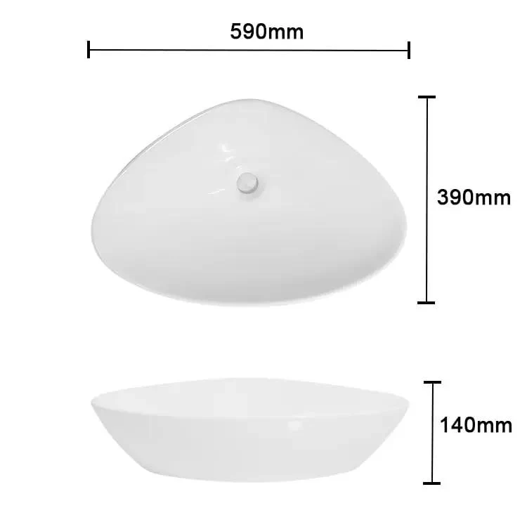 Modern Triangle Vessel Sink Countertop Bathroom Wash Basin White Ceramic Luxury Vanity Bowl Elegant Apartment Decor Sink Spacious Spa Like Relaxation Clean Minimalist Upgrade
