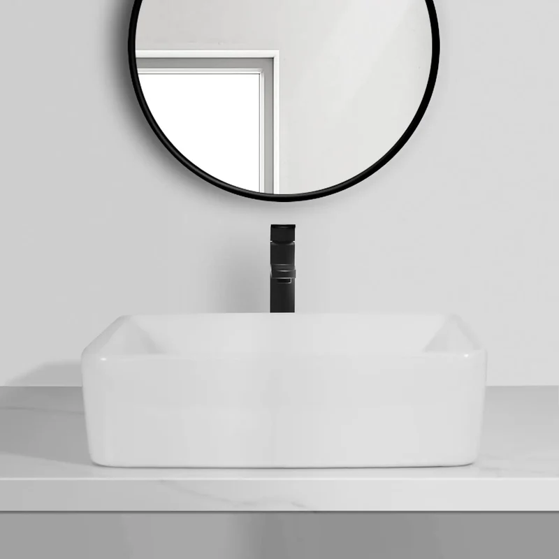 Modern Square Ceramic Vessel Washbasin Acting As A Real Game Changer For Your Countertop While Bringing Slick Clean Lines And Effortless Style To Any Bathroom Setting