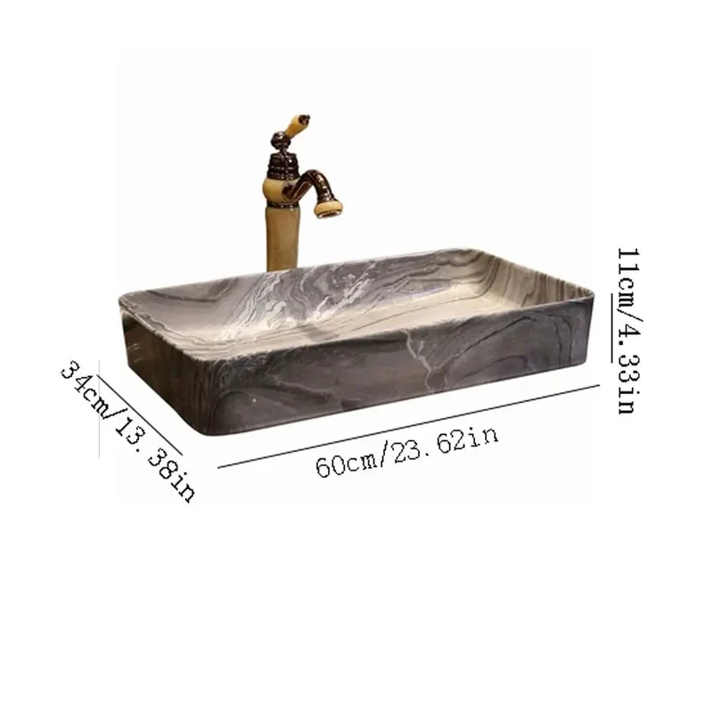 Premium Rectangular Ceramic Vessel Sink With Faucet Top Tier Countertop Basin Straight Upgrade For Vanity Clean Luxury Washbasin Real Deal Decor Game Changer