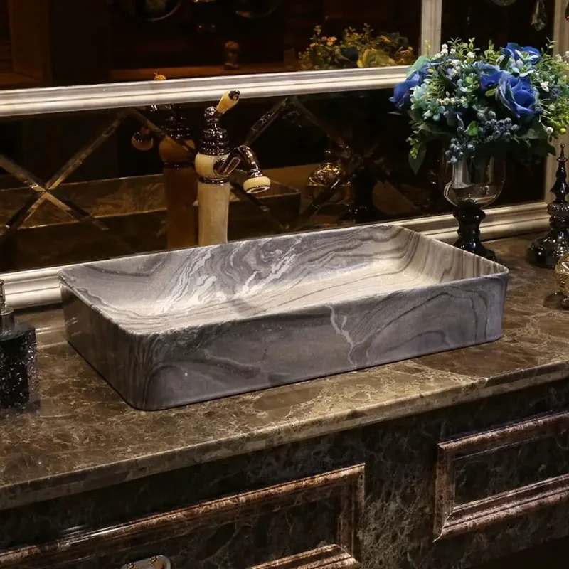 Premium Rectangular Ceramic Vessel Sink With Faucet Top Tier Countertop Basin Straight Upgrade For Vanity Clean Luxury Washbasin Real Deal Decor Game Changer
