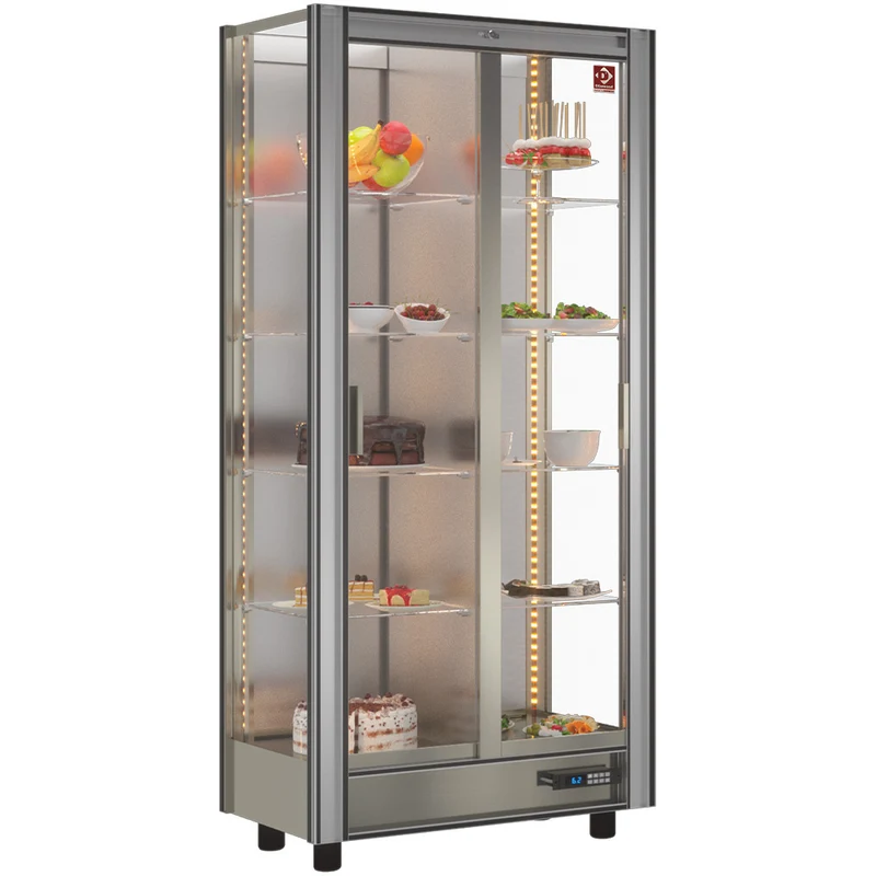 Umluft-Kühlvitrine 530 L , Glastüren & LED-Beleuchtung, GGN-1-R2