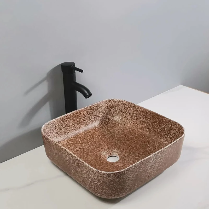 Square Vessel Bathroom Sink Boasting A Slick Glazed Surface And Zero Fuss Cleanup Top Shelf Above Counter Basin For Boutique Hotels Or Modern Homes That Offer Drool Worthy Aesthetic And Hardcore Daily Durability