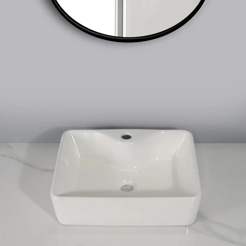 Square Ceramic Vessel Sink For Bathroom And Kitchen Tabletop With An Easy Clean Surface So Cleaning Up Is A Breeze Super Sleek Modern Washbasin Stands Strong Against Stains While Boosting Your Decor