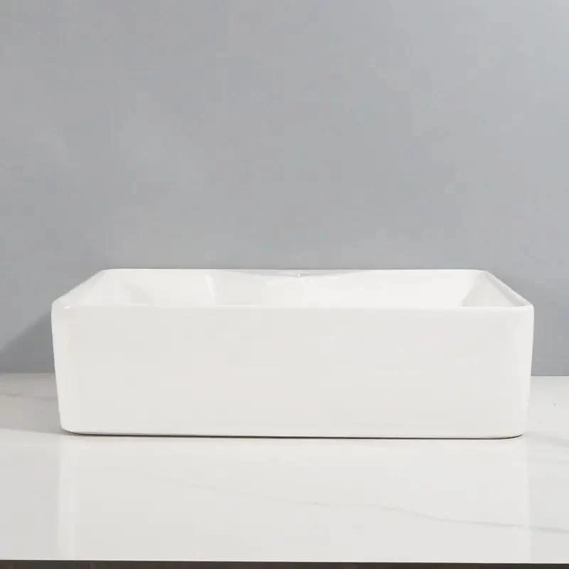 Square Ceramic Vessel Sink For Bathroom And Kitchen Tabletop With An Easy Clean Surface So Cleaning Up Is A Breeze Super Sleek Modern Washbasin Stands Strong Against Stains While Boosting Your Decor