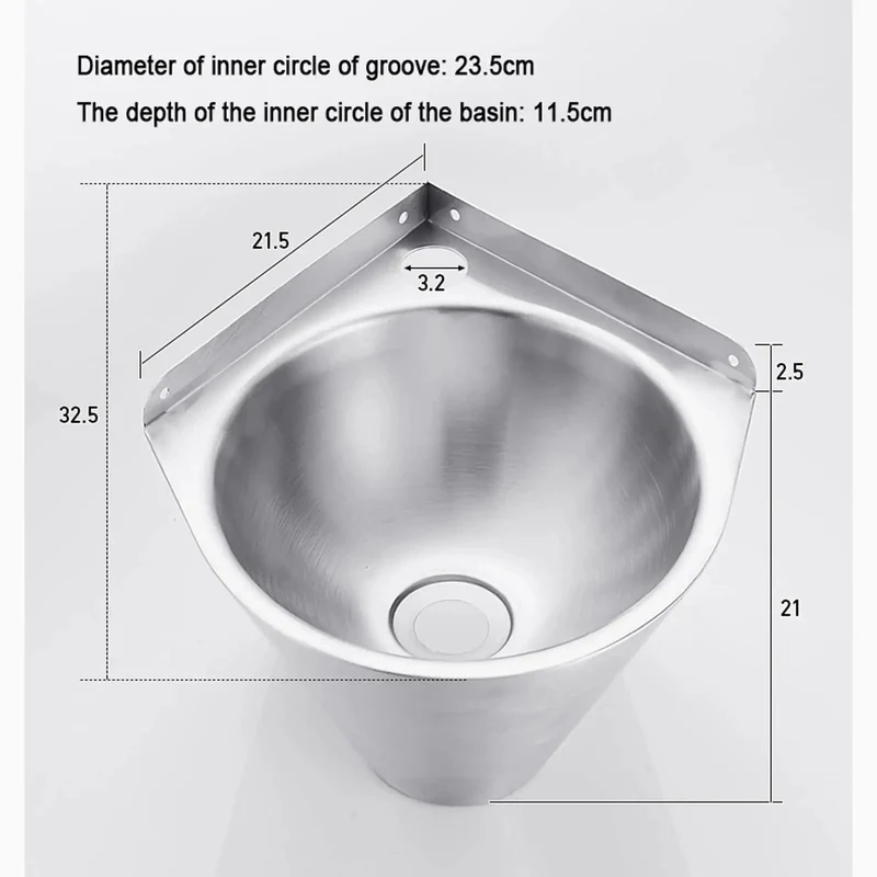 Wall Mounted Bathroom Sink With A Slick Stainless Steel Finish Single Bowl Round Corner Basin Real Deal For Rv Campers And Kitchens Brings No Sweat Cleaning And Classy Vessel Charm