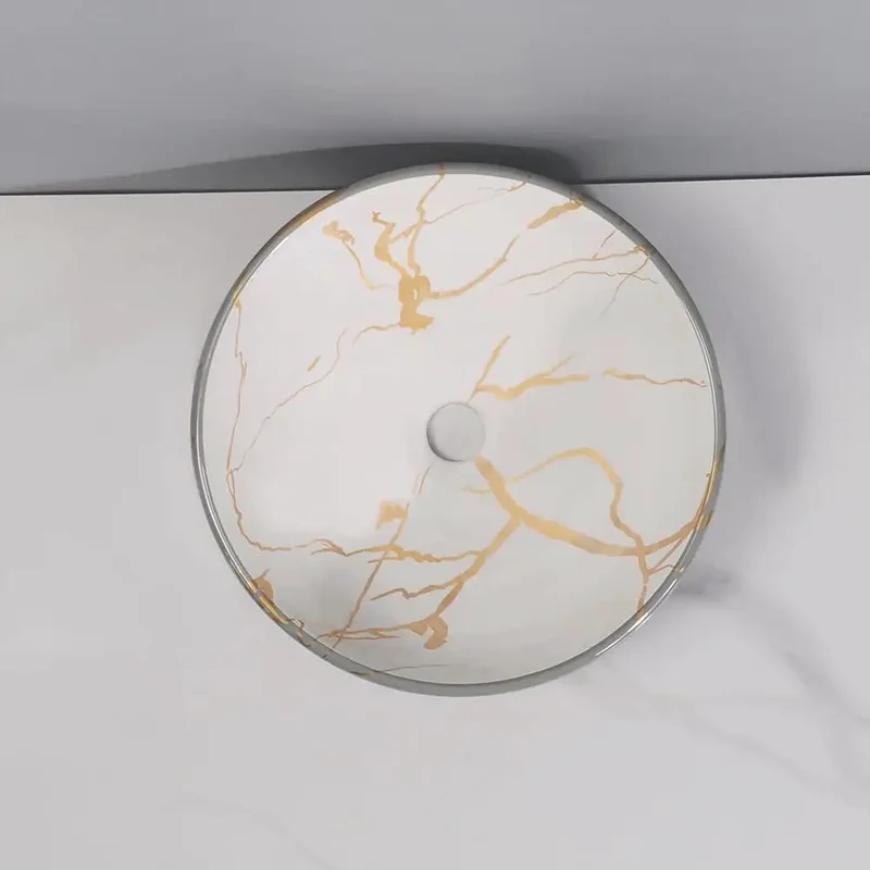 Round Ceramic Vessel Sink Art Wash Basin For Home Hotel Counter Upgrade Your Bath With Shiny Non Yellowing Glaze Zero Hassle Cleanup And Ridiculously Smooth Finish Absolute Game Changer
