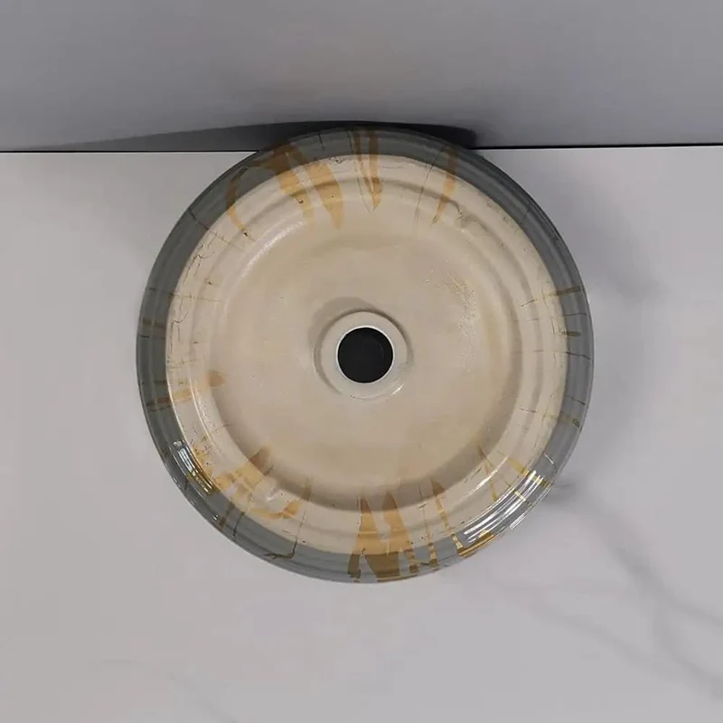 Round Ceramic Vessel Sink Art Wash Basin For Home Hotel Counter Upgrade Your Bath With Shiny Non Yellowing Glaze Zero Hassle Cleanup And Ridiculously Smooth Finish Absolute Game Changer