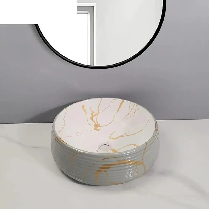 Round Ceramic Vessel Sink Art Wash Basin For Home Hotel Counter Upgrade Your Bath With Shiny Non Yellowing Glaze Zero Hassle Cleanup And Ridiculously Smooth Finish Absolute Game Changer
