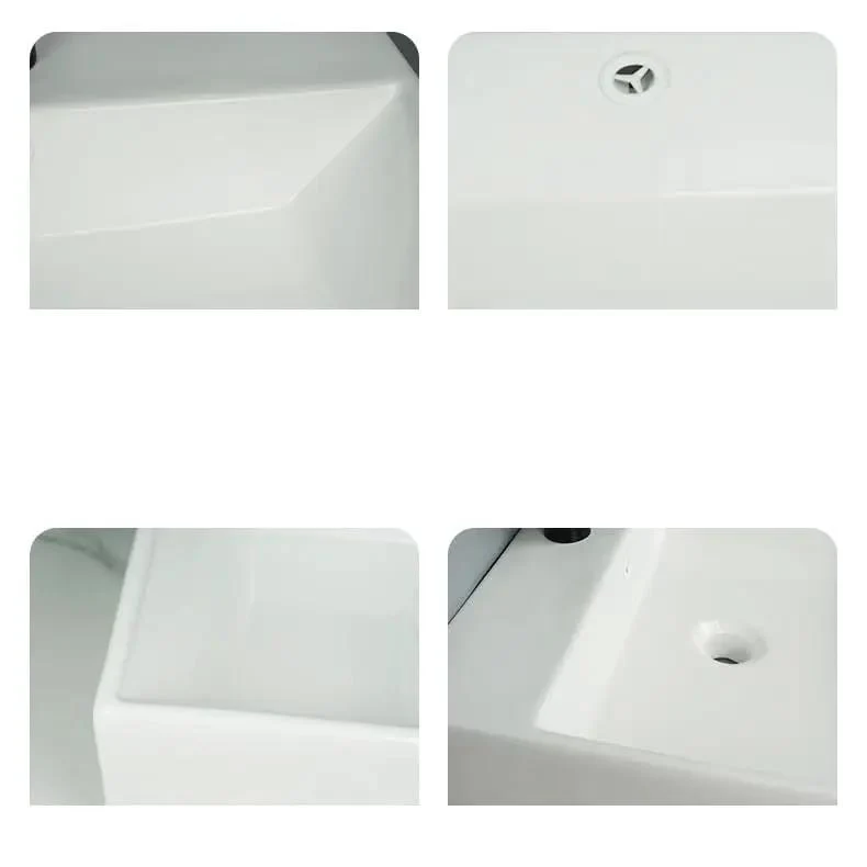 Sleek White Ceramic Wall Mounted Bathroom Sink With Square Vessel Design And Smooth Glossy Finish For Dead Simple Cleanup Zero Yellowing Totally Hassle Free Maintenance Modern Countertop Washbasin