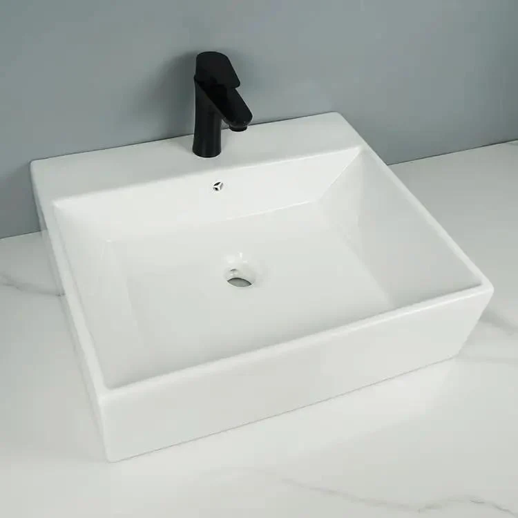 Sleek White Ceramic Wall Mounted Bathroom Sink With Square Vessel Design And Smooth Glossy Finish For Dead Simple Cleanup Zero Yellowing Totally Hassle Free Maintenance Modern Countertop Washbasin