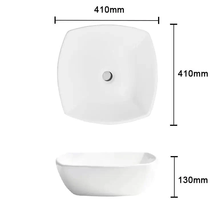 Sleek Square Ceramic Vessel Sink for Your Oasis. Modern Countertop Wash Basin with High Gloss Finish. Easy Wipe Clean Design That Slays and Never Yellows. Hotel Grade Quality for a Bougie Vibe. Durable Stain Resistant Sink.