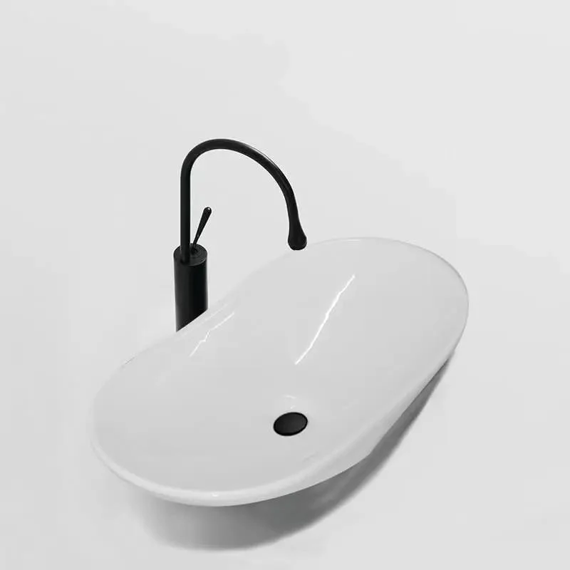 Modern Ceramic Vessel Sink Above Counter Bathroom Basin Minimalist Profile No Sweat Cleaning Stays Bright Over Time Straightforward Setup For Primary Or Guest Bathrooms Solid Durable Build Quality