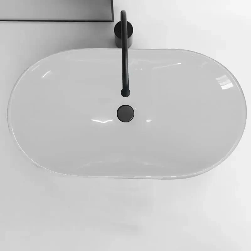 Modern Ceramic Vessel Sink Above Counter Bathroom Basin Minimalist Profile No Sweat Cleaning Stays Bright Over Time Straightforward Setup For Primary Or Guest Bathrooms Solid Durable Build Quality