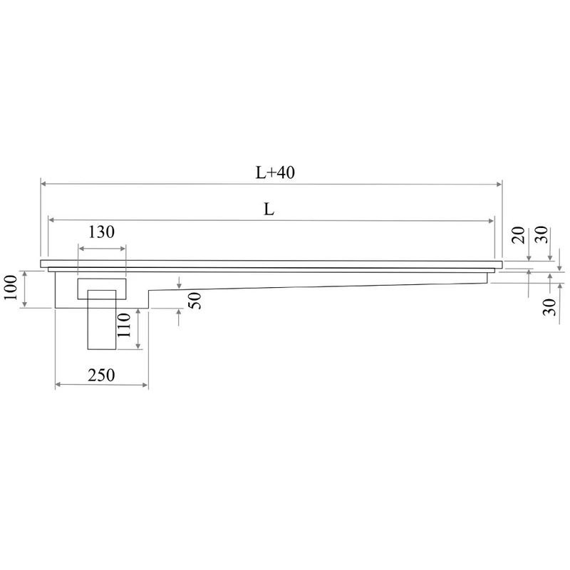 Profi Kastenrinne Edelstahl 900x300 mm , mit Maschenrost & Geruchsverschluss, GS93G