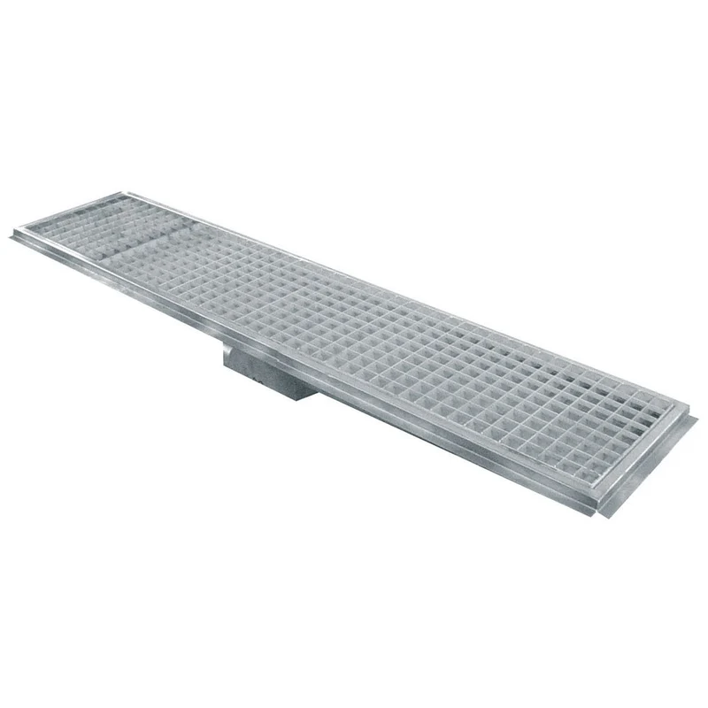 Kastenrinne Edelstahl 1500 x 300 mm , Seitlicher Ablauf, GS153-H