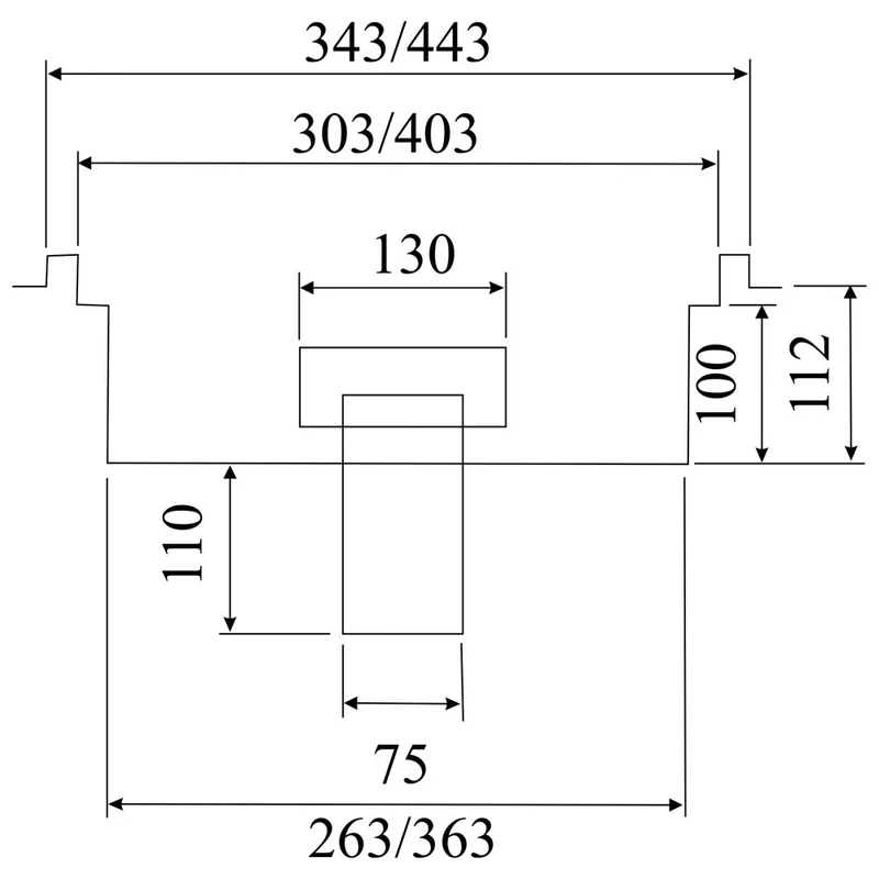 Bodenablauf Edelstahl 400x400 mm mit Geruchsverschluss & Maschenrost, GS44