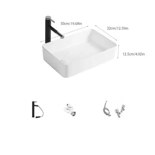 Smooth Upgrade Ceramic Countertop Vessel Sink, No Sweat Bathroom Wash Basin, Easy Install Durable Single Bowl Setup For Modern Home Remodel Or Sharp Powder Room