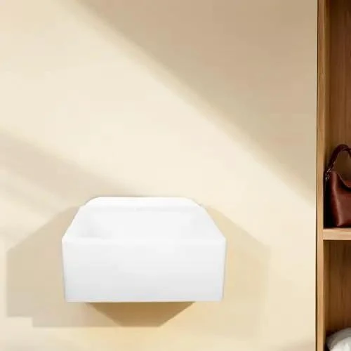 Lightweight Wall Mount Sink And Plastic Basin For Tiny Bathrooms Featuring Totally Hassle Free No Drill Setup Portable Space Saving Floating Vanity Shelf For Renters And Studio Apartments