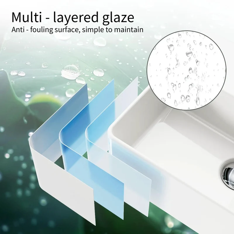 Compact White Bathroom Wash Basin With Integrated Led Lighting Straightforward Wall Or Counter Setup Stainproof Finish And No Sweat Cleanup Perfect For Tight Spaces And Fresh Vibes