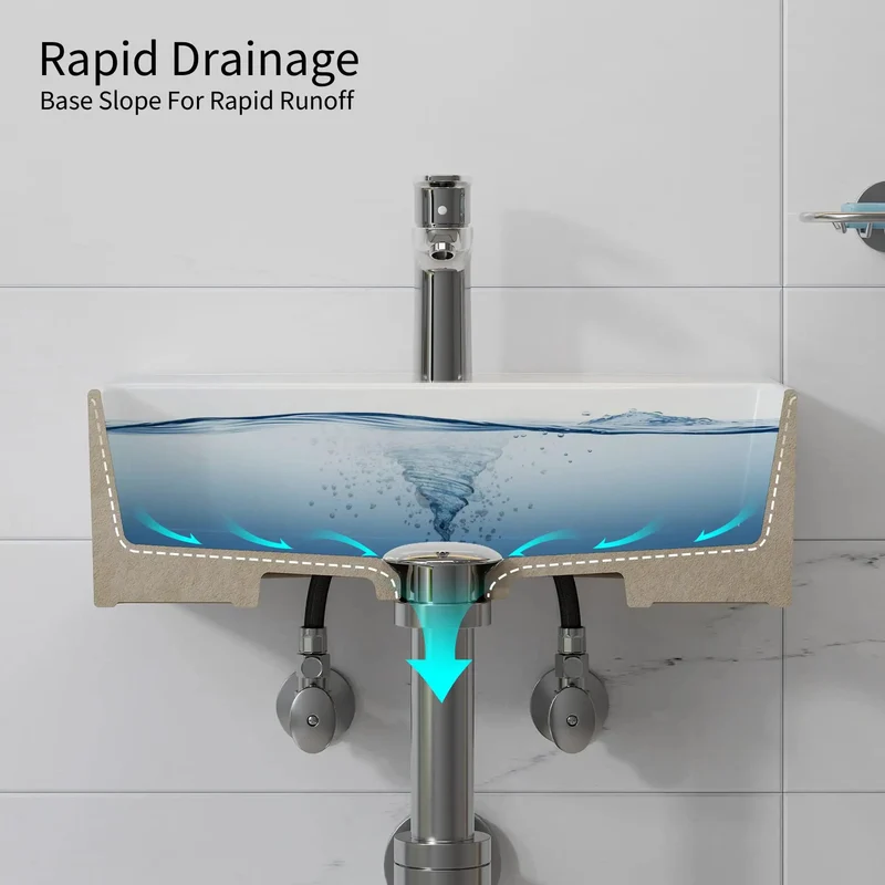 Compact White Bathroom Wash Basin With Integrated Led Lighting Straightforward Wall Or Counter Setup Stainproof Finish And No Sweat Cleanup Perfect For Tight Spaces And Fresh Vibes