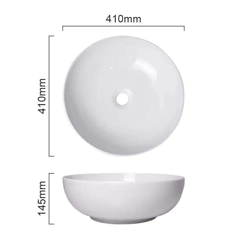 Hella Stylish Round Vessel Sink Ceramic Above Counter Basin For Bathroom And Home Bar Vanity Simple Modern Luxury Washbasin Smooth Gloss Finish Top Notch Elegance For Your Daily Routine Upgrade