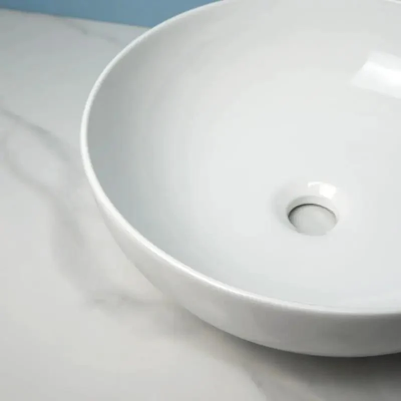 Hella Stylish Round Vessel Sink Ceramic Above Counter Basin For Bathroom And Home Bar Vanity Simple Modern Luxury Washbasin Smooth Gloss Finish Top Notch Elegance For Your Daily Routine Upgrade