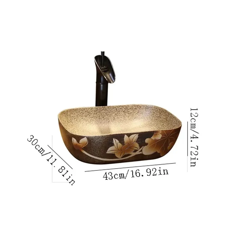 Top Shelf Ceramic Vessel Sink For Bathroom Vanity Countertop Basin With A Killer Vintage Art Look And Smooth Modern Luxury Finish Crafted To Upgrade Any Home Space Or Commercial Washroom Setup Today