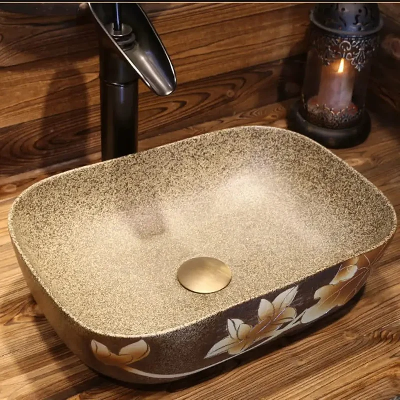 Top Shelf Ceramic Vessel Sink For Bathroom Vanity Countertop Basin With A Killer Vintage Art Look And Smooth Modern Luxury Finish Crafted To Upgrade Any Home Space Or Commercial Washroom Setup Today