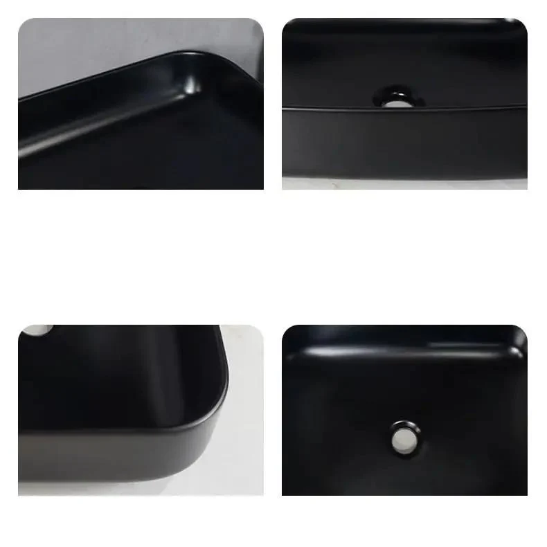 Premium Black Ceramic Vessel Sink For Above Counter Bathroom Vanity Glossy Countertop Wash Basin With Smooth Curves And Hassle Free Install For Modern Hotels Or Upscale Home Fixtures